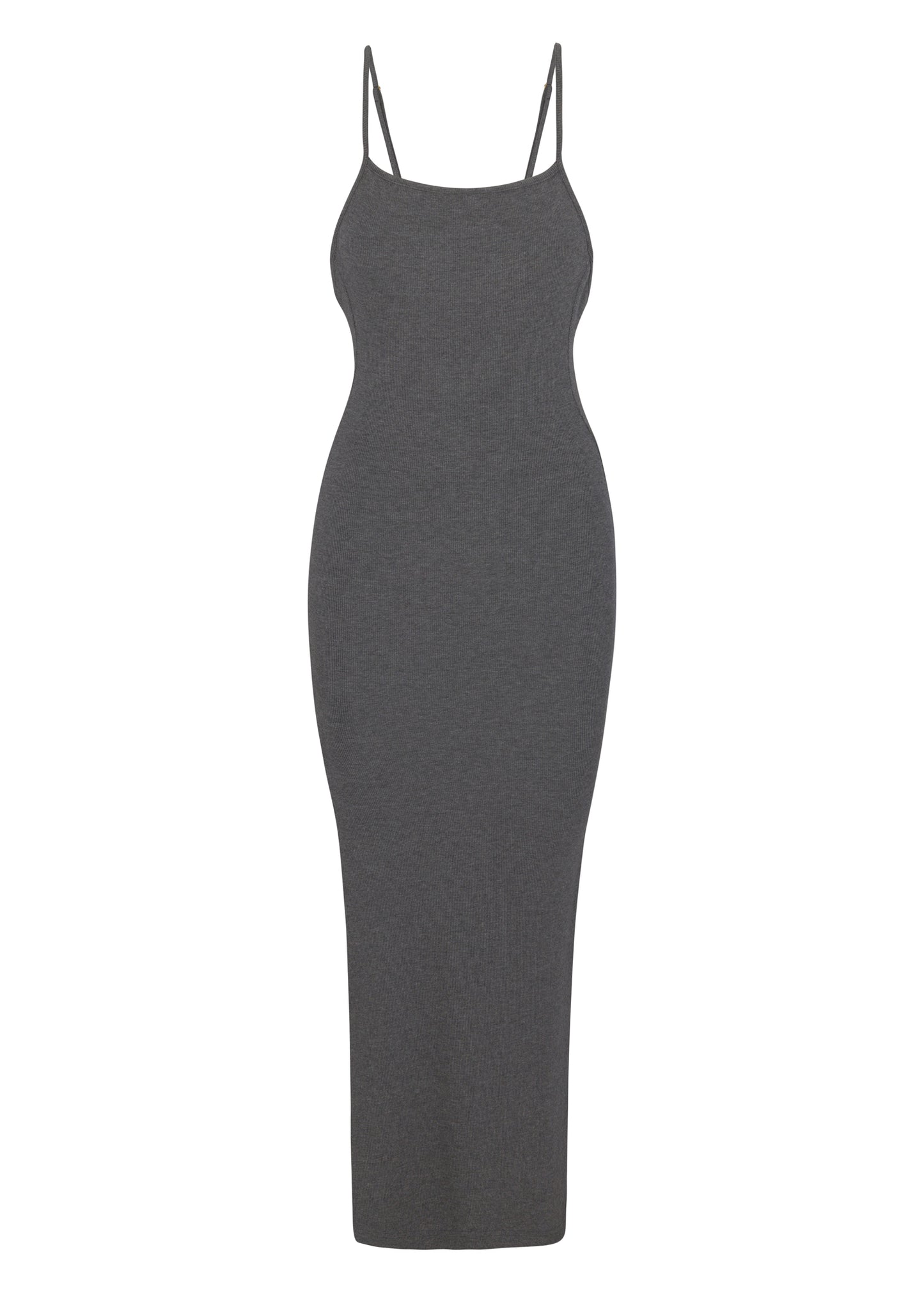 GREY RIBBED MAXI DRESS