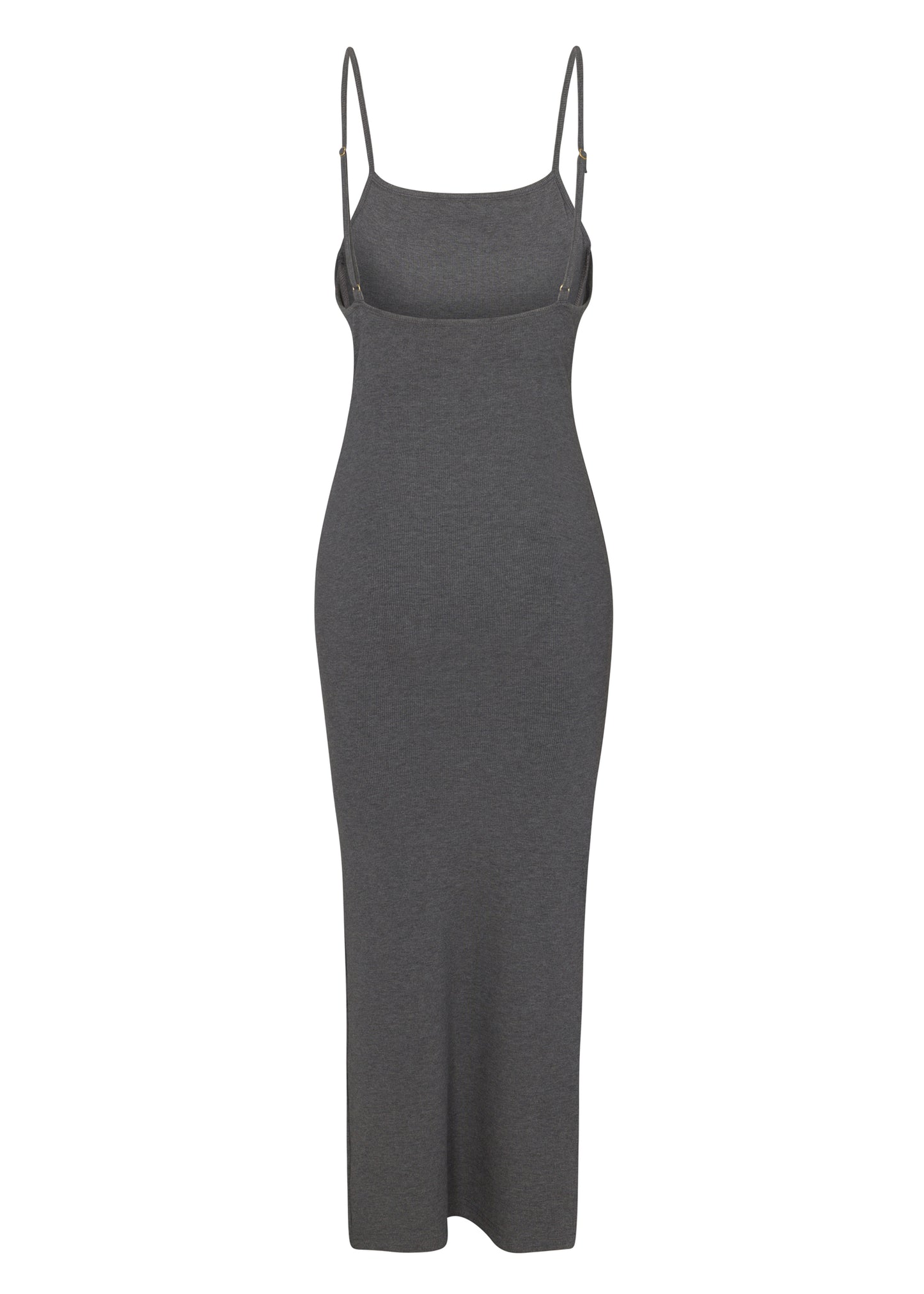 GREY RIBBED MAXI DRESS